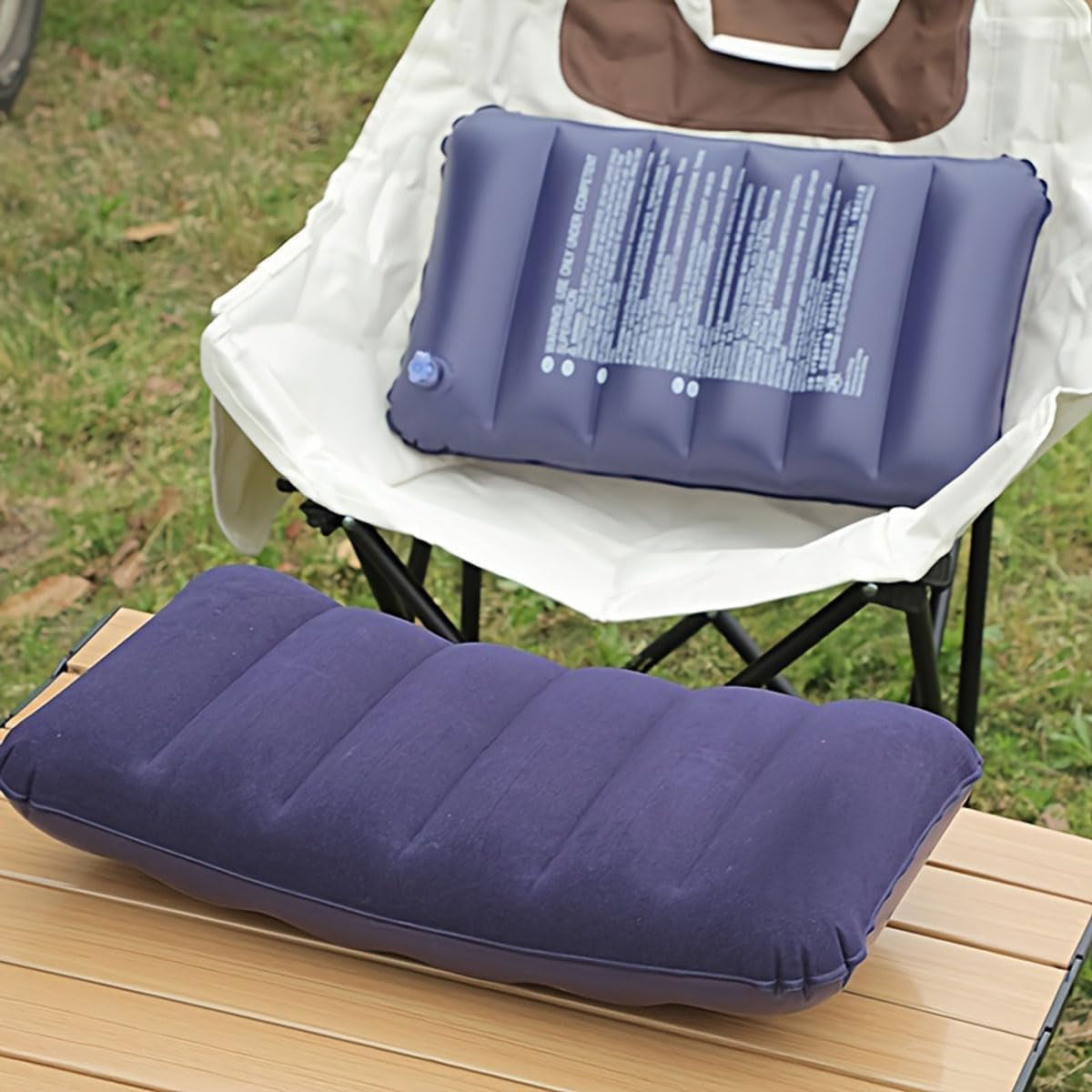 4 Pièces Coussins De Camping Gonflables,Coussin De Nuque, De Plage, Flocage, Coussin De Voyage Confortable, Pour Le Bureau,L'Extérieur,La Randonnée,Les Vacances À La Plage, Le Camping (Bleu)
