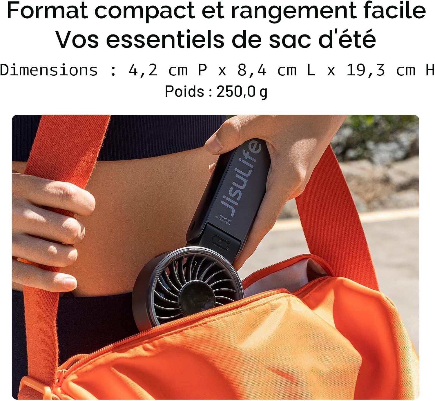 Ventilateur Portable, Ventilateur Portable Avec Écran LED [Refroidissement Maximum 19,5 Heures] 5000 Mah, Plié À 150 °, 5 Vitesses, Lanière ; Éventail 3-EN-1 Main/Bureau/Cou - Noir