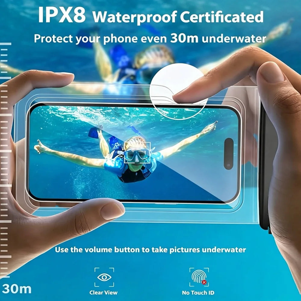 Waterproof Phone Pouch Drift Diving Swimming Bag Underwater Dry Bag Case Cover for Phone Water Sports Beach Pool Skiing